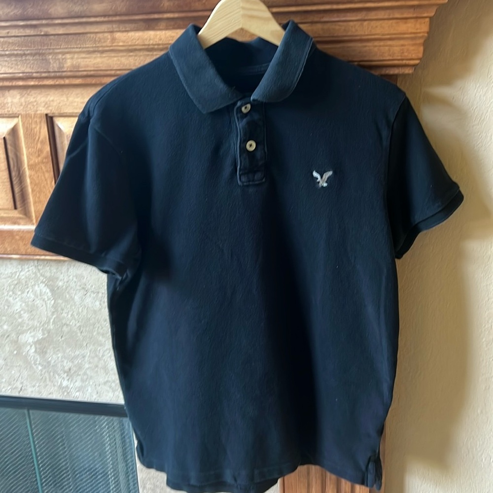 American Eagle black polo